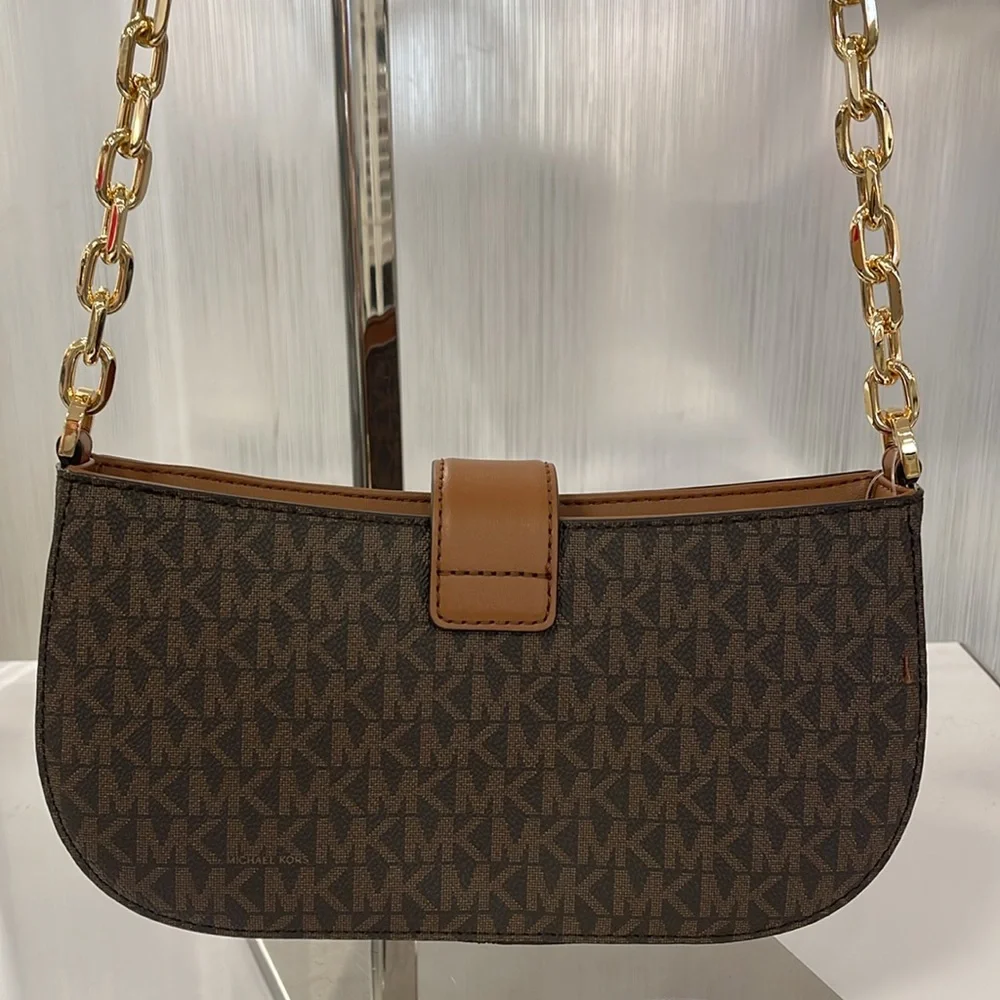 Michael Kors Carmen Small Logo Shoulder Pouchette Bag in Brown
NWT - Picture 7 of 16
